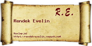 Rendek Evelin névjegykártya